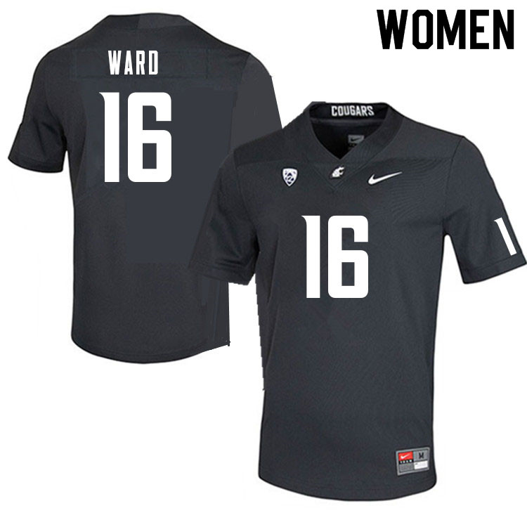 Women #16 Xavier Ward Washington State Cougars College Football Jerseys Sale-Charcoal